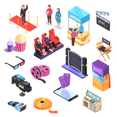 Sticker - Cinema Isometric Set