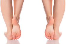 Set Female Feet Legs Heel Of Foot  From Different Directions Medicine Beauty Health