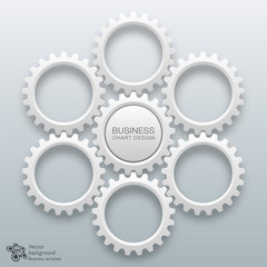 Wall Mural - gears and cogs graphics #vector chart design_6-step process