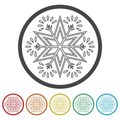 Sticker - Snowflake icon, 6 Colors Included