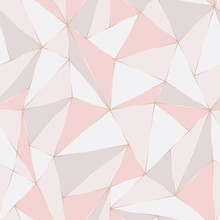 Geometric Seamless Pattern. Abstract Polygonal Background. Triangle Vector Pastel Backdrop.