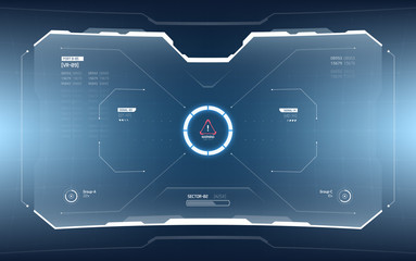 Wall Mural - Sci-Fi Futuristic Vector HUD Interface Screen. Virtual Reality View Display