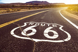 Fototapeta  - Iconic Route 66 sign in American desert land