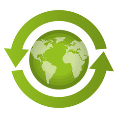 Wall Mural - go green world planet vector illustration design