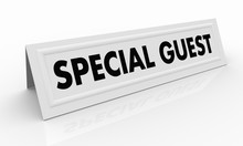 Special Guest Name Tent Card Words 3d Illustration