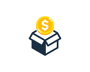 Wall Mural - Box Coin Icon Logo Design Element