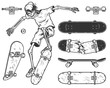 Set of skateboards