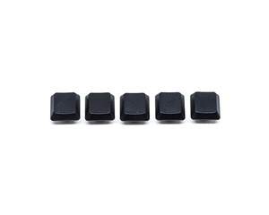 Leinwandbilder - Five Black keyboard button in row sequence isolated on white background