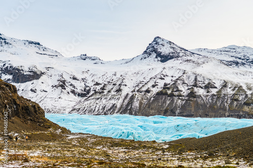 Plakat Lodowiec vatnajökull zamrożone w sezonie zimowym, Islandia