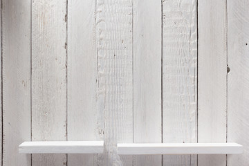 Poster - white shelf on wooden wall