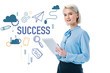 © LIGHTFIELD STUDIOS - beautiful elegant businesswoman using digital tablet, isolated on white, success concept