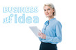 © LIGHTFIELD STUDIOS - beautiful elegant businesswoman using digital tablet, isolated on white, business idea concept