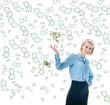 © LIGHTFIELD STUDIOS - cheerful elegant businesswoman throwing dollar banknotes isolated on white