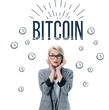 © LIGHTFIELD STUDIOS - beautiful shocked businesswoman posing in formal wear, bitcoin symbol isolated on white