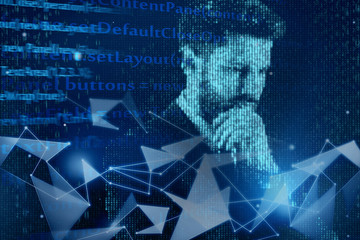 Poster - Abstract HTML background with digital male