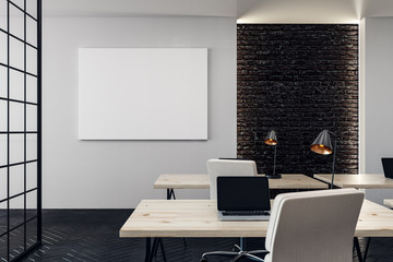 Wall Mural - Modern office with empty poster