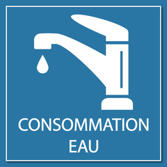 Sticker - Logo consommation eau.