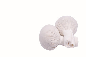 Hot herbal ball compress for spa and massage in isolated.