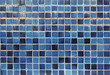 Old blue tile wall