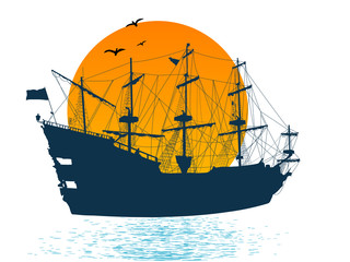 Sticker - Silhouette of the pirate ship