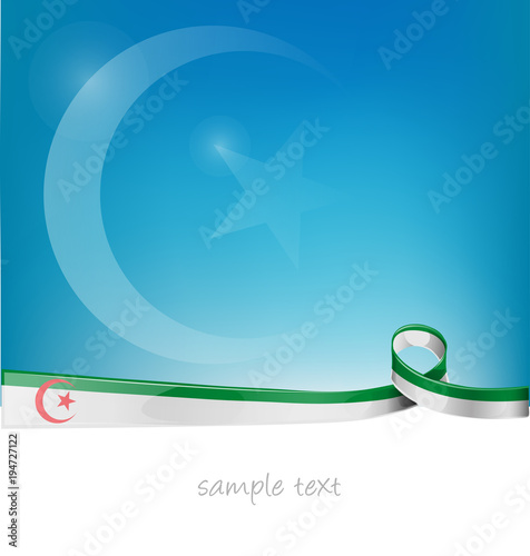 Fotografia algeria ribbon flag on blue sky background