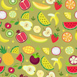 Fruity pattern on a colored background 