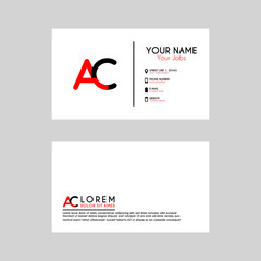 Simple Business Card with initial letter AC rounded edges