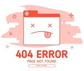 Poster - 404  error with icon tab wedsite error design template for website with blue background graphic