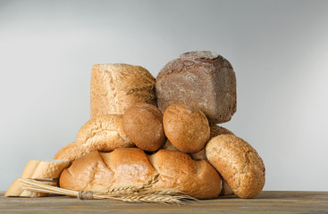 Wall Mural - Freshly baked bread products on table