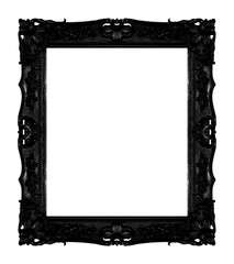 Wall Mural - Antique black frame isolated on white background, clipping path