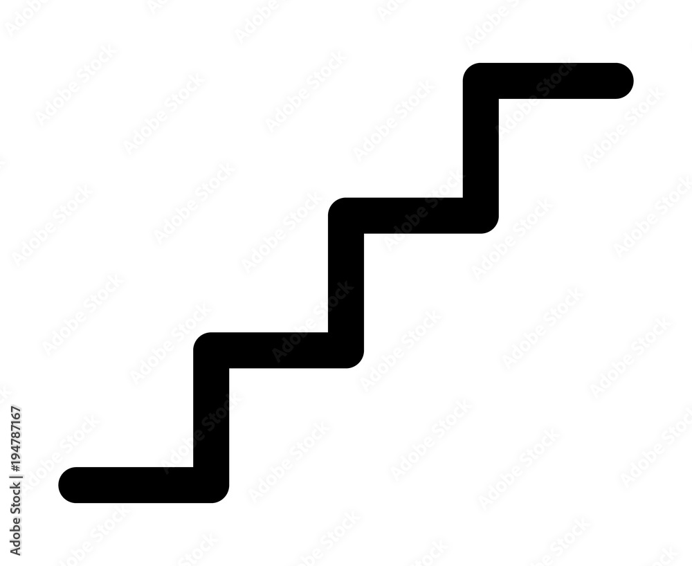 Staircase, stairs or stairwell sign line art vector icon for print ...