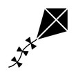 A diamond flying kite with a decorative tail flat vector icon for apps and websites