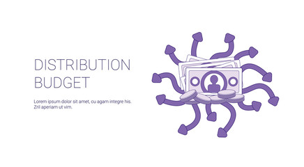 Poster - distribution budget marketing strategy template web banner with copy space vector illustration