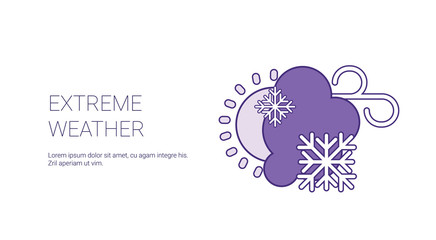Poster - Extreme Weather Conditions Template Web Banner With Copy Space Vector Illustration