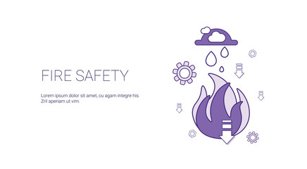 Poster - Fire Safety Technology Template Web Banner With Copy Space Vector Illustration