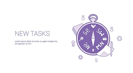 Poster - new task scheduling template web banner with copy space vector illustration