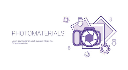 Poster - Photo Materials Media Data Concept Template Web Banner With Copy Space Vector Illustration