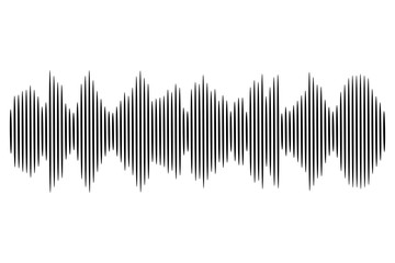 Poster - Black sound wave. Vector audio technology illustration.