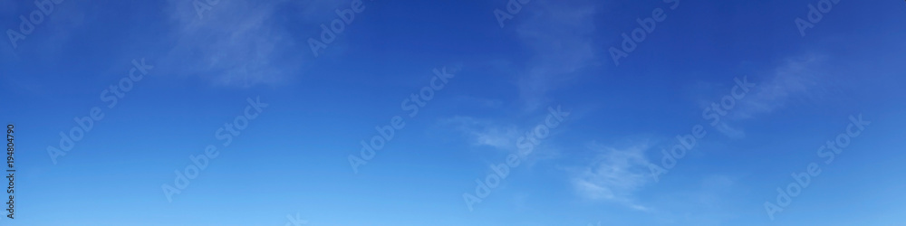 Vibrant color panoramic sky with cloud on a sunny day. Beautiful cirrus cloud. - obrazy, fototapety, plakaty 