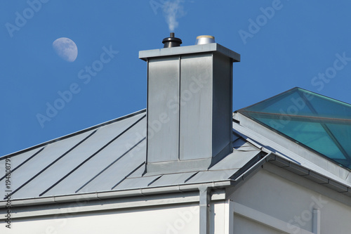 Schornstein Mit Zinkblech Verkleidung Auf Einem Metall Glasdach Buy This Stock Photo And Explore Similar Images At Adobe Stock Adobe Stock
