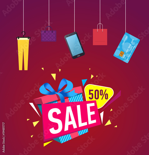 Discount Sales Proposition For All With Gift Box And Various Goods