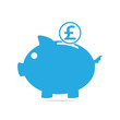 Piggy money bank and Pound sign icon vector illustration