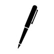 Ballpoint pen icon. Simple ball pen with pocket clip. Vector Illustration