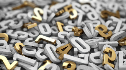 Fototapete - Numbers concept. 3d illustration