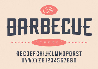 Poster - Vector condensed retro display font design, alphabet, character