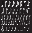 Music note background with music symbol icon collection