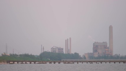 Wall Mural - Landscape of oil refinery industry with oil storage tank Petrochemical plant in heavy industry estate