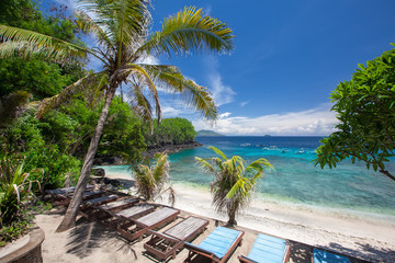 blue lagoon beach near padang bai port, bali, indonesia