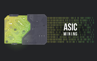 Aufkleber - asic mining abstract background. high tech circuit board vector illustration. abstract futuristic ch