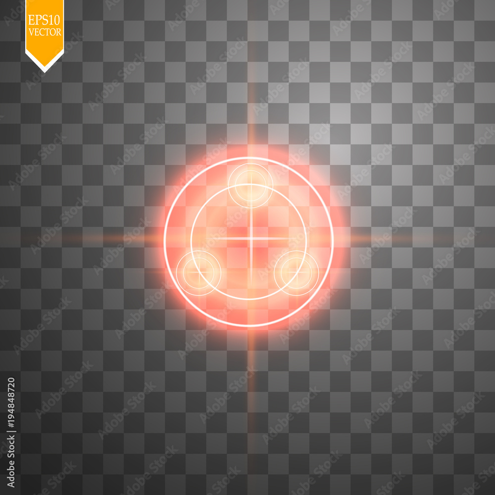Neon Target isolated. Game Interface Element. Vector illustration Stock ...